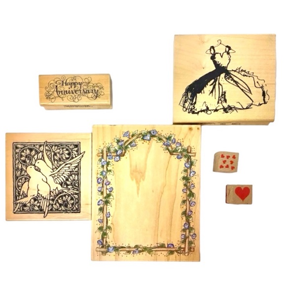 Set of (6) “Love” Rubber Stamps - Picture 1 of 2